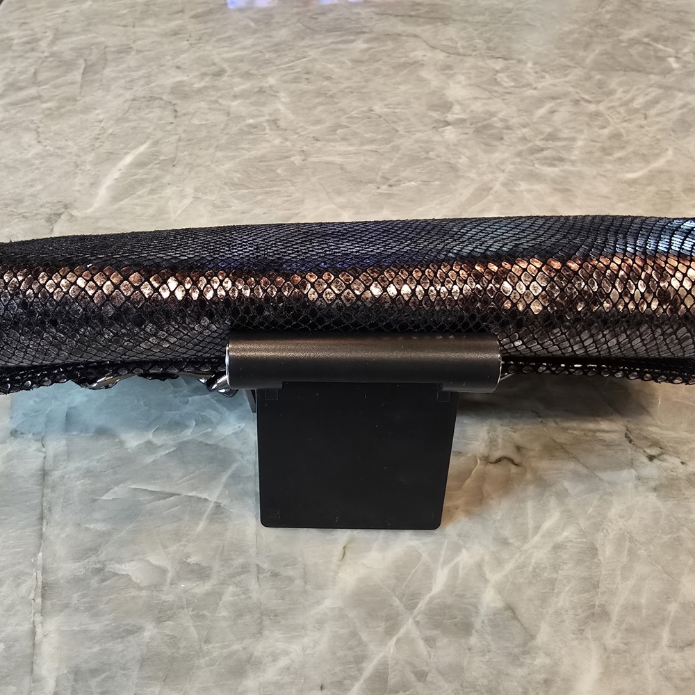Michael Kors Black/Silver Snake Pattern Clutch - Picture 8 of 16